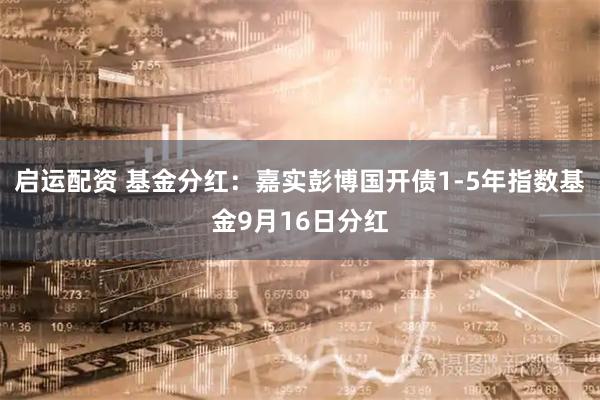 启运配资 基金分红：嘉实彭博国开债1-5年指数基金9月16日分红