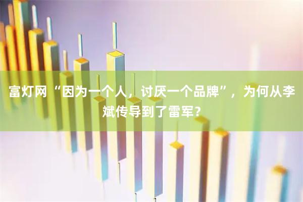 富灯网 “因为一个人，讨厌一个品牌”，为何从李斌传导到了雷军？