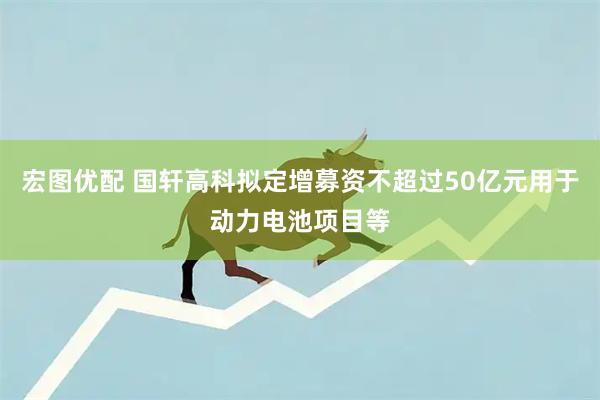 宏图优配 国轩高科拟定增募资不超过50亿元用于动力电池项目等